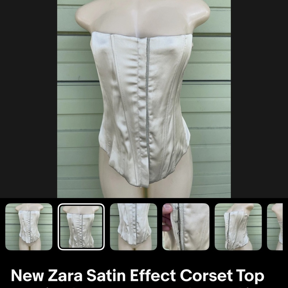 Zara Cream Satin Corset Top